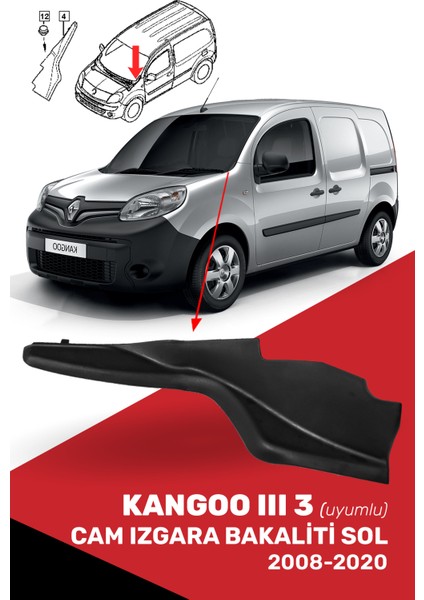 Kango 3 Uyumlu Cam Izgara Bakaliti Sol - 8200439447R