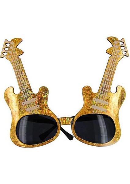 Altın Renk Gitar Şekilli Parti Gözlüğü modelleri