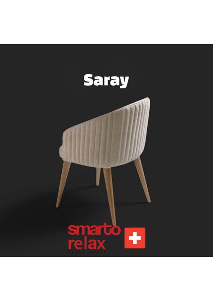 2’li Saray Sandalye Ahşap Ayaklı Krem Kumaş fiyatları