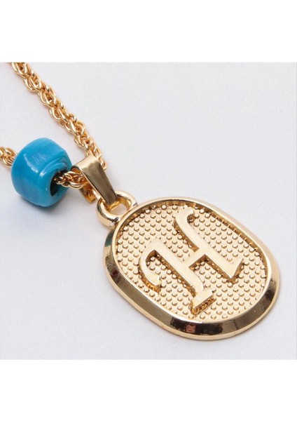 Ds-Derin Plastik Boncuklu Burgulu Harfli Kolye-H