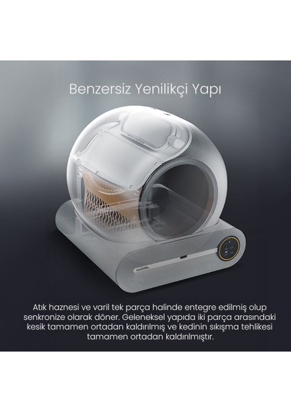 BF01 Akıllı Otomatik Kedi Tuvaleti, Tuya App-Wifi Uzaktan Kontrol, 65LT Hazne, 9lt Çöp Haznesi-Uv Kötü Koku Temizleme, Ağırlık Sensörlü