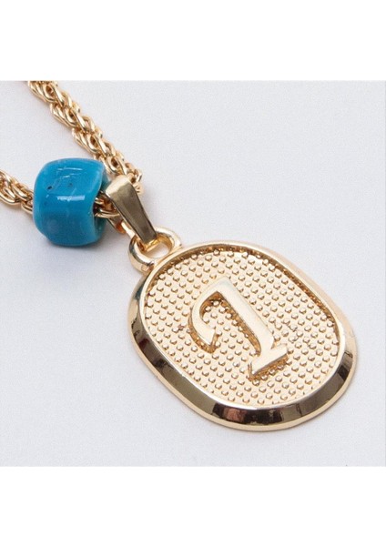 Ds-Derin Plastik Boncuklu Burgulu Harfli Kolye-I