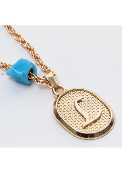 Ds-Derin Plastik Boncuklu Burgulu Harfli Kolye-L