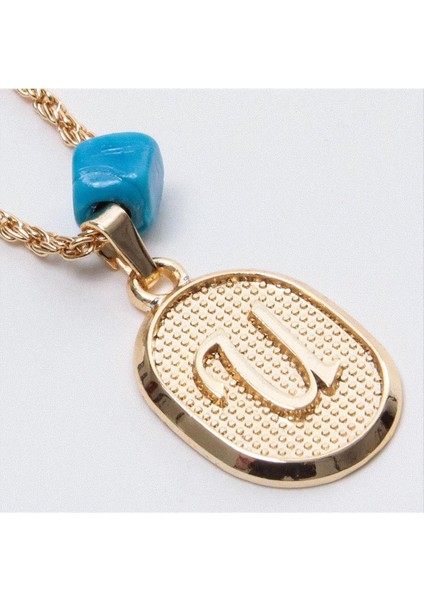 Ds-Derin Plastik Boncuklu Burgulu Harfli Kolye-U