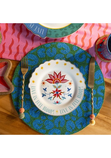 Luohu Porselen Pasta Tabağı 20 cm Renkli