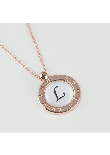 Ds-Derin Seri Sonu Roz Renk Harfli Kolye-L