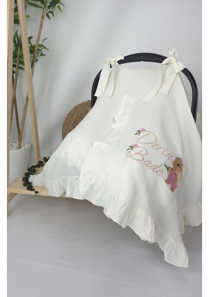 Müslin Yeni Doğan 4katlı Organik %100PAMUK Kişiye Özgü Nakışlı Hastane Çıkış Seti(Tavşan Model-3) fiyatları
