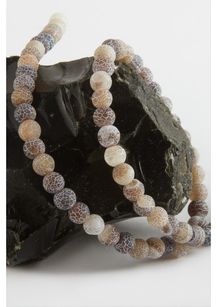 Allzey Mat Akik Taşı 6 Mm-Kahverengi