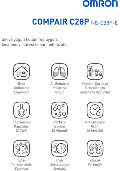 C28P Nebulizatör Kompakt Tasarım ile Ev ve Seyahat İçin Uygun Beyaz Renk fırsatları