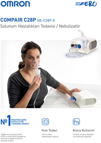 C28P Nebulizatör Kompakt Tasarım ile Ev ve Seyahat İçin Uygun Beyaz Renk indirimleri
