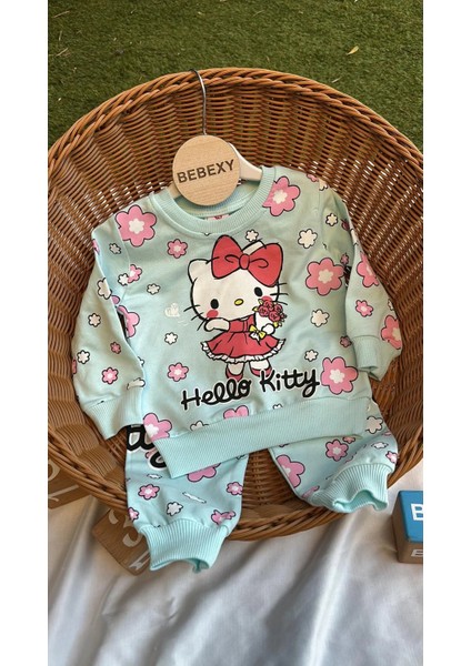 Hello Kitty Baskılı Mavi Bebek Takım 95/ modelleri