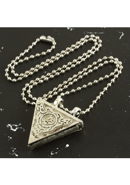 Ds-Derin Cevşen Zincir Kordonlu Kolye-Gümüş Rengi