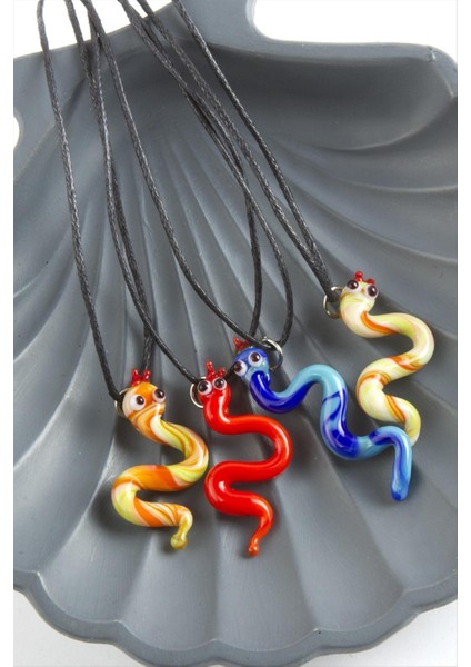 Ds-Derin Yılan Cam Kolye-Renkli modelleri