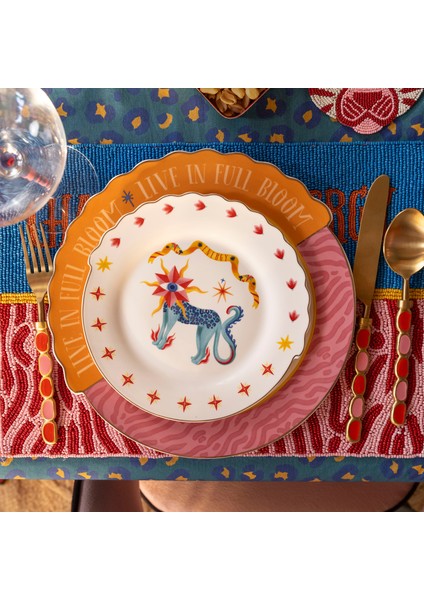 Luohu Porselen Yemek Tabağı 28 cm Renkli