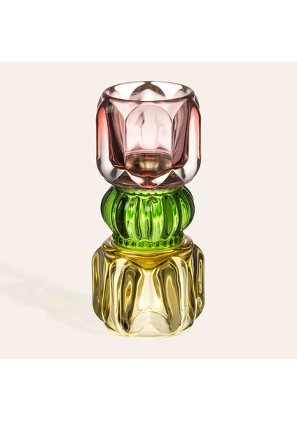 Nanjıng Cam Dekoratif Obje 8X8X18 cm Sarı - Yeşil indirimleri