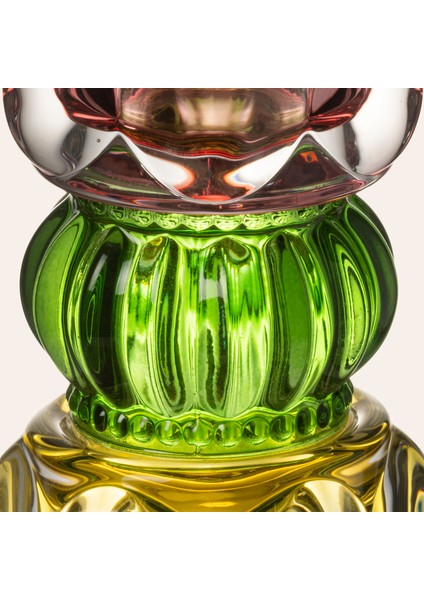 Nanjıng Cam Dekoratif Obje 8X8X18 cm Sarı - Yeşil