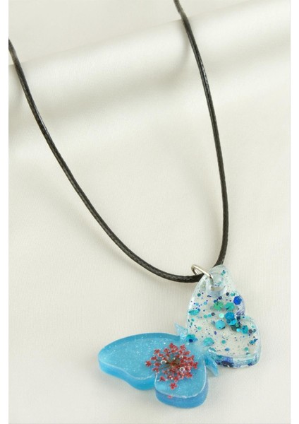 Ds-Derin Sultan Otu Kelebek Epoksi Kolye-Mavi modelleri