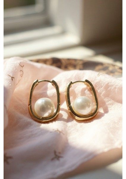 Zero Gold Altın Kaplama Incili Tasarım Çelik Küpe fiyatları