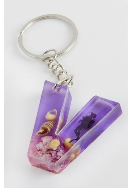 Ds-Derin V Harfli Epoksi Anahtarlık-Renkli fiyatları