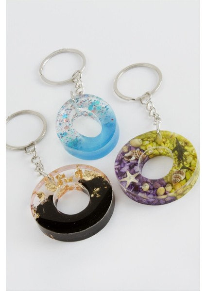 Ds-Derin O Harfli Epoksi Anahtarlık-Renkli