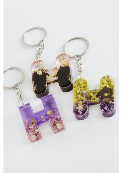 Ds-Derin H Harfli Epoksi Anahtarlık-Renkli modelleri