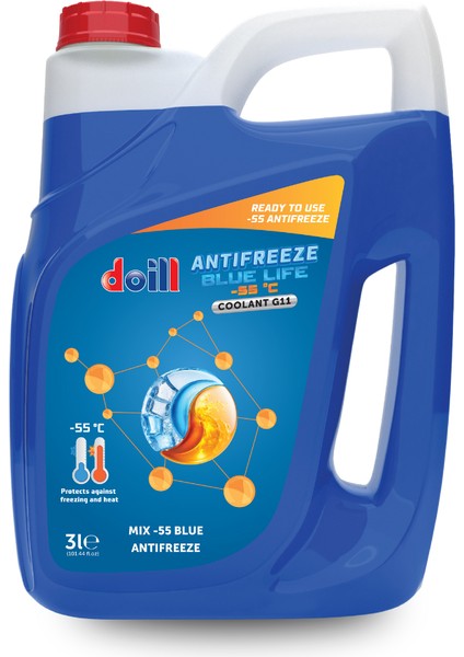 -55 Derece Hazır Karışım 3 Litre Mavi Antifriz - G11 (Üretim Yılı: 2025)