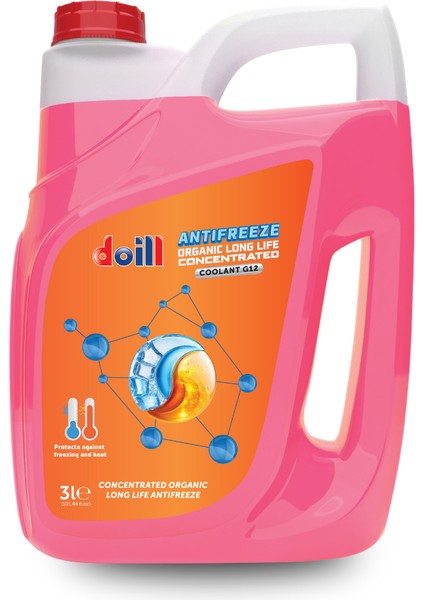 Konsantre - Saf 3 Litre Kırmızı Organik Antifriz - G12 (Üretim Yılı: 2025)