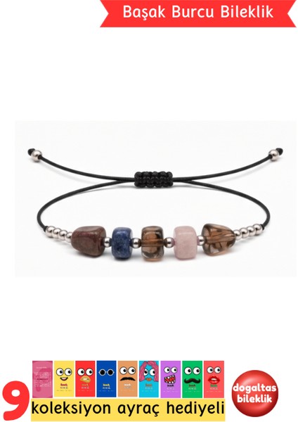 Başak Burcu Yıldız Doğal Taş Ip Burç Bilekliği Halhal