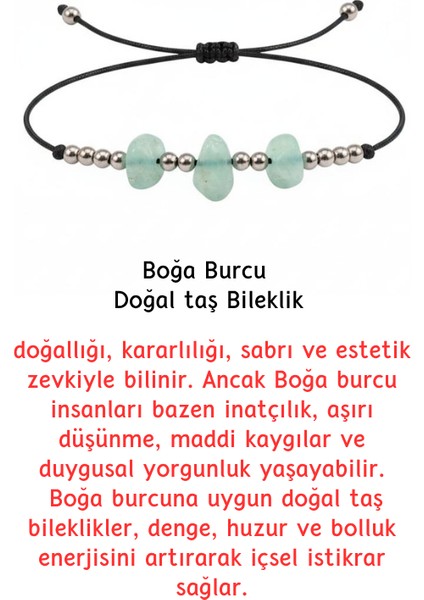 Boğa Burcu Yıldız Doğal Taş Ip Burç Bilekliği Halhal fiyatları
