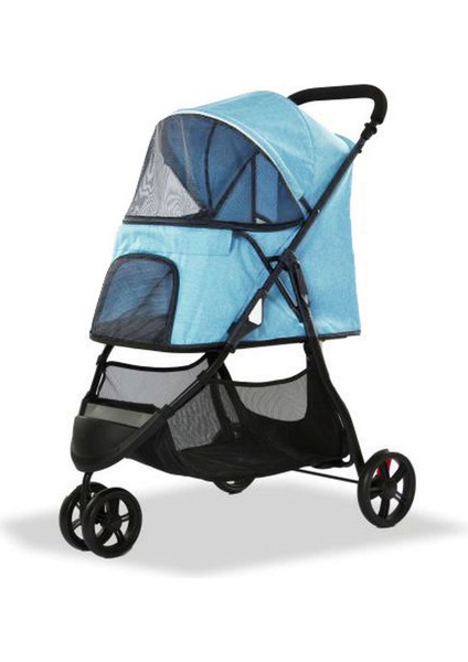 Ds-Derin Eurodog Katlanabilir Köpek Arabası Mavi 74,5X52,2X98 cm