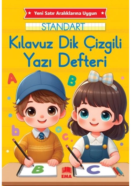 Dik Temel Harflerle Standart Renkli Kareli Yazı Defteri