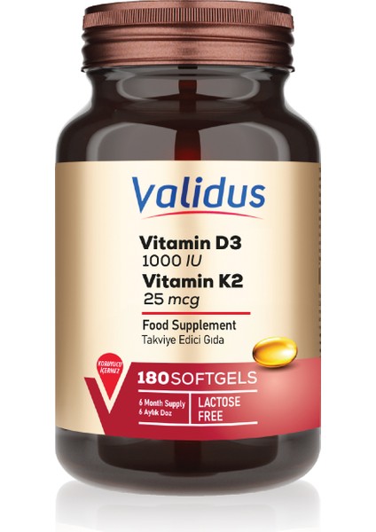Vitamin D3 + Vitamin K2 180 Softgel modelleri