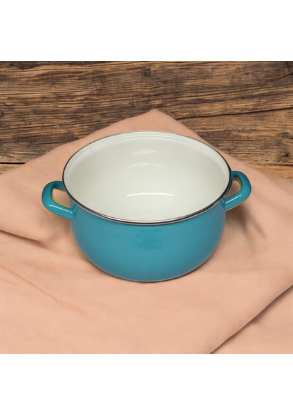 Emaye Yoğurt Tenceresi Bombeli Tencere 24 cm 5 Litre Turkuaz fiyatları