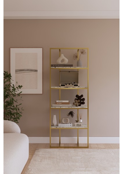 4 Raflı Dekoratif Kitaplık Ev Rafı Ofis Kitaplık Ev Kitaplık