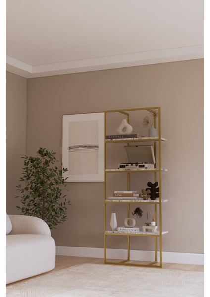 4 Raflı Dekoratif Kitaplık Ev Rafı Ofis Kitaplık Ev Kitaplık fırsatları