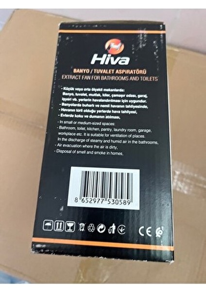 Banyo Tuvalet Aspiratörü 120 mm Kolay Montajlı Beyaz Renkli Plastik Yapı