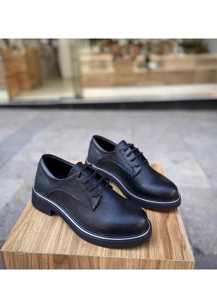 Siyah Kadın Oxford Ayakkabı 0166