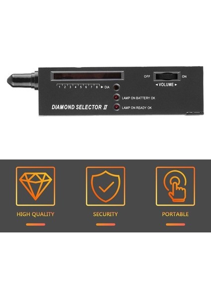Diamond Tester Gemstone Selector Iı Gems LED Göstergesi Mücevher Takı Aracı Testi -Siyah