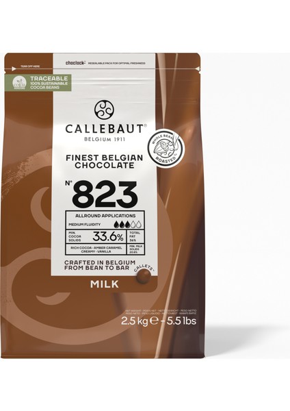 823 Sütlü Kuvertür Drop Çikolata 2.5 Kg