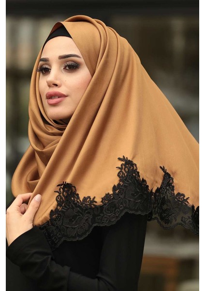 - Dantelli Ipek Görünümlü Şal 1006