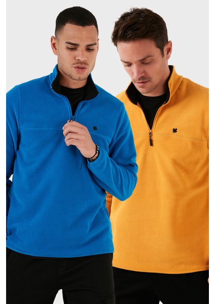 Slim Fit Anti-Pilling Tüylenme Yapmayan Bato Yaka Şardonlu 2'li Paket Polar Erkek Polar 5906001S2