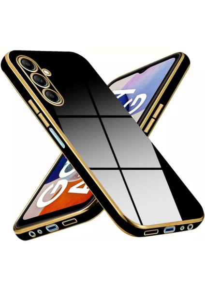 Samsung Galaxy A24 Kılıf Parlak Kenarlı Altın Işlemeli Kamera Korumalı Kapak fiyatları