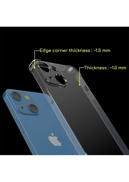 Apple iPhone 15 Kılıf Antishock Darbe Emici Kamera Korumalı Yumuşak Esnek Şeffaf Silikon Kapak modelleri