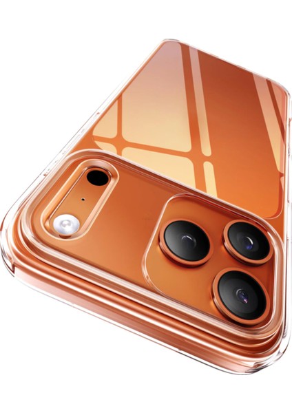 iPhone 17 Pro Max Kılıf Renksiz Şeffaf Kamera Korumalı Yumuşak Darbe Emici Ince Esnek Silikon Kapak
