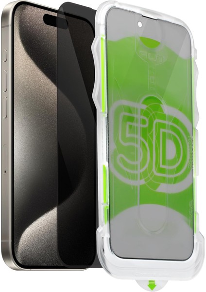 iPhone 17 Pro Max Uyumlu Kolay Uygulama Aparatlı Hayalet Tam Kapatan Cam Ekran Koruyucu