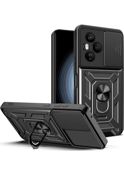 Honor 400 Pro 5g Kılıf Kamera Korumalı Sürgülü Yüzüklü Armor Military Tank Koruyucu Kapak