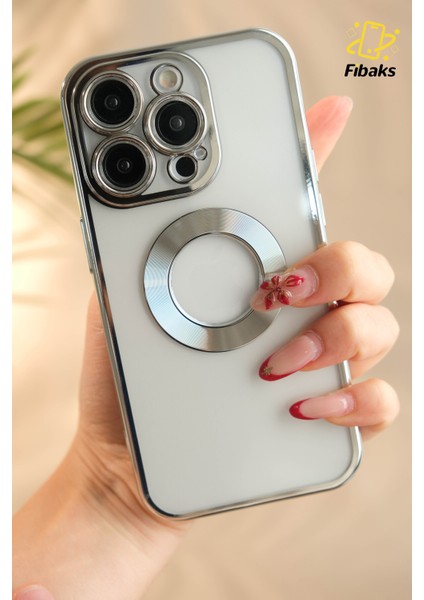 Apple iPhone 11 Pro Max Kılıf Logo Gösteren Parlak Kenarlı Kamera Lens Korumalı Şeffaf Omega Silikon Kapak fırsatları