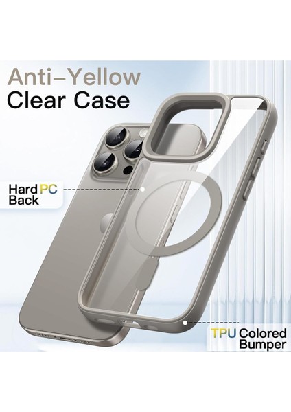 Apple iPhone 15 Pro Max Uyumlu Kılıf Magsafe Wireless Şarj Özellikli Tam Koruma Renkli Sert Kapak fiyatları