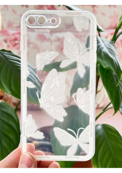 Apple iPhone 7/8 Plus Kılıf Tasarımlı Desenli Kamera Korumalı Şeffaf Kelebek Esnek Yumuşak Silikon Kapak modelleri