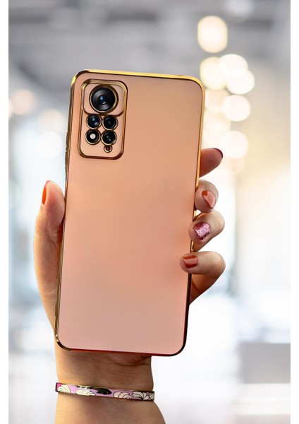 Xiaomi Redmi Note 11 Pro Kılıf Parlak Kenarlı Altın Işlemeli Kamera Korumalı Kapak